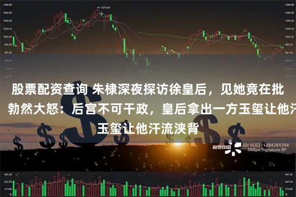 股票配资查询 朱棣深夜探访徐皇后，见她竟在批阅奏折，勃然大怒：后宫不可干政，皇后拿出一方玉玺让他汗流浃背